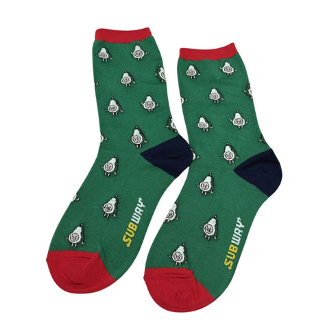 Subway Santa Smile Funky Socks